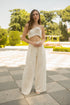 Lovely Tulip Crop Top Ivory